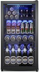 Tehanld Mini Beverage Fridge with Glass Door