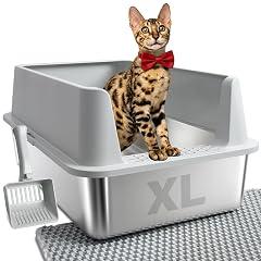 FUTAM Stainless Steel Cat Litter Box