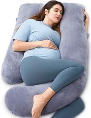 Momcozy U Shaped Maternity Pillow, Grey