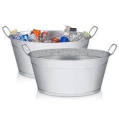 Large Galvanized Beverage Tub Set