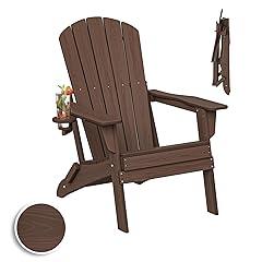Plawdlik Folding Adirondack Chair with Cup Holder