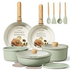 CAROTE 11-Piece Nonstick Cookware Set with Detachable Handle