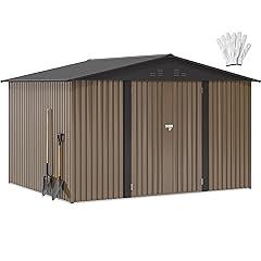 DWVO Metal Outdoor Storage Shed 10x8ft