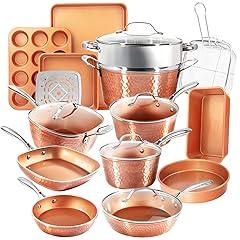 Gotham Steel Hammered Copper 20-Piece Cookware Set