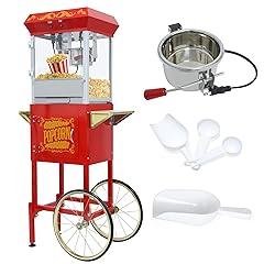 Sesslife Vintage Popcorn Machine with Cart
