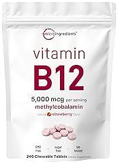 Micro Ingredients Vitamin B12 5000mcg Chewable Tablets