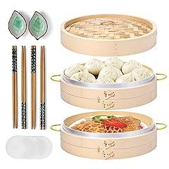 MacaRio Bamboo Steamer Basket Set