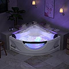 Empava 59" Corner Whirlpool Bathtub for Two