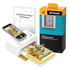 KODAK Dock Plus 4PASS Instant Photo Printer 90 Sheets Bundle
