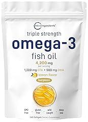 Micro Ingredients Triple Strength Omega 3 Fish Oil