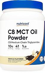 Nutricost C8 MCT Oil Powder Vanilla 1LB