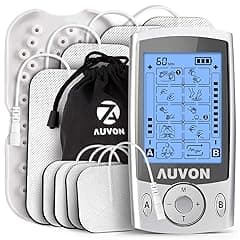 AUVON Dual Channel TENS Muscle Stimulator with Electrode Pads