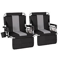 LET'S CAMP Folding Stadium Seats, 2 Pack