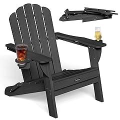Eesdom Folding Adirondack Chair with Cup Holders