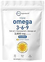 Ultra Omega 3-6-9 3600mg Lemon Flavor Softgels