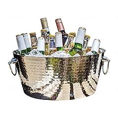 BREKX Hammered Stainless Steel Beverage Tub