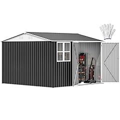 DWVO Metal Outdoor Storage Shed 10x10ft