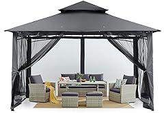 MasterCanopy Outdoor Garden Gazebo 10x10 Dark Gray