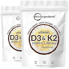 Vitamin D3 10000 IU Plus K2 MK-7 Softgels