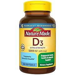 Nature Made Extra Strength Vitamin D3 5000 IU 360 Softgels