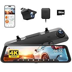 WOLFBOX 12" 4K Rear View Mirror Dash Cam