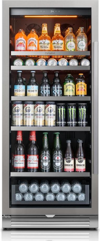 mini fridge with glass door