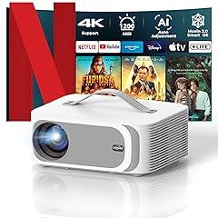 Lisowod 4K Smart Projector with WiFi 6