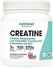 Nutricost Creatine Monohydrate Powder, Strawberry Lemonade, 100 Servings