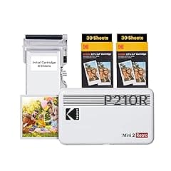 KODAK Mini 2 Retro Portable Photo Printer Bundle, White