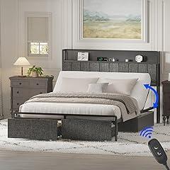 FLEXISPOT Queen Adjustable Storage Bed
