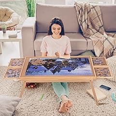 RAGOZONERY Puzzle Board with Drawers and Legs