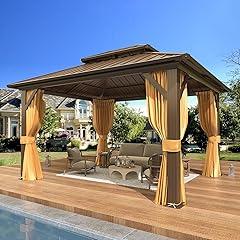 Erommy 10x12 Hardtop Gazebo with Curtains