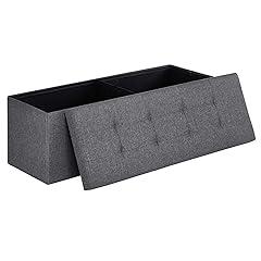 SONGMICS MAZIE Folding Storage Ottoman Bench