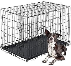 FDW Large Dog Crate Folding Metal Kennel