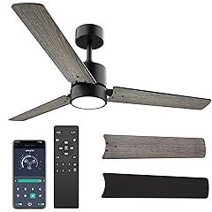Lemontec 52" Black Ceiling Fan with Light
