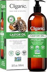 Cliganic Organic Castor Oil 32oz Eyelash Kit