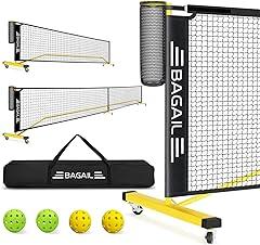 Bagail Portable Pickleball Net Set with Wheels