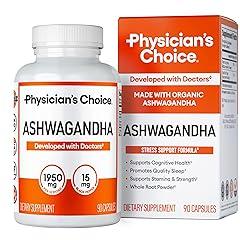 Physician's Choice Ashwagandha Supplement - 1950mg Organic Root Powder