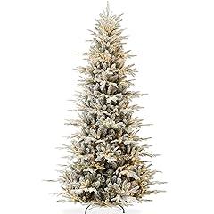 Lighted Aspen Flocked Noble Fir Christmas Tree 12ft