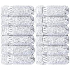 WhiteClassic Luxury Cotton Washcloths - 12 Pack