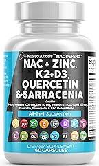 Clean Nutraceuticals NAC Supplement 1000mg with Vitamin D3, K2, Zinc, Quercetin, Sarracenia Purpurea