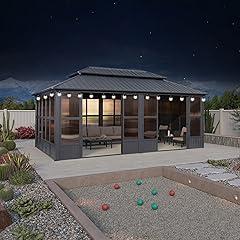 Purple Leaf Sunroom Gazebo with Hardtop Roof