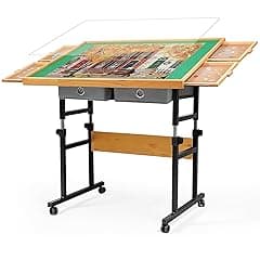 BuilderButler Adjustable Puzzle Table with Wheels