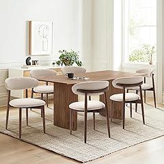 COLAMY Beige Upholstered Dining Chairs Set