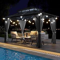 GAOMON Hardtop Gazebo with Curtains and Netting