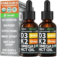 Organic Vitamin D3 K2 Drops with MCT Oil