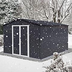 LINKHOO Outdoor Metal Garden Tool Shed