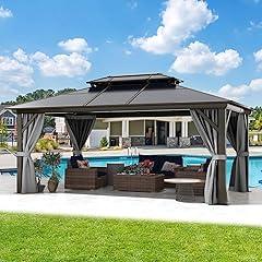 DWVO 12x16FT Gazebo Double Roof Canopy
