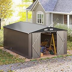 GVDV Outdoor Metal Storage Shed 10x14 FT