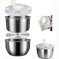 Stainless Steel Salad Spinner 6L